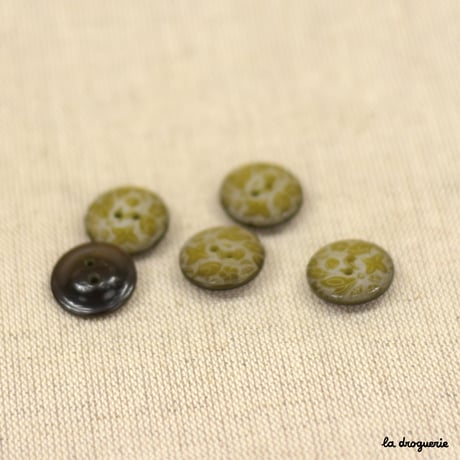 Bouton Lampyre gravé feuille lierre | Bouton 18mm