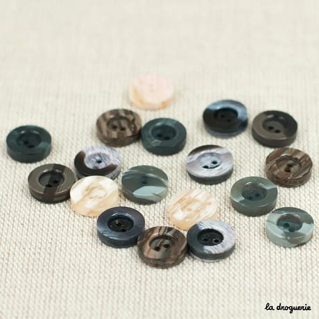 Bouton Marbré bourrelet 2 trous  | Bouton 13-12mm