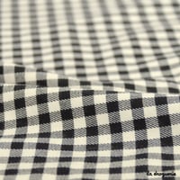 Tissu Vichy façon Lauren Bacall | 6 x 6 Noir/Ecru