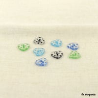 Bouton Cristallin coeur à pois 16 mm