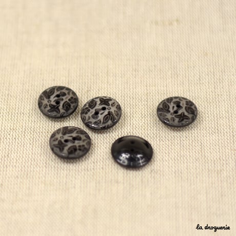 Bouton Lampyre gravé feuille lierre | Bouton 18mm