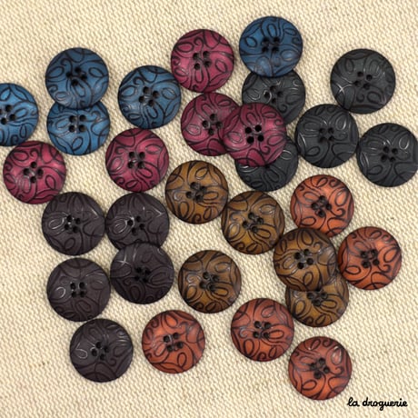 Bouton Lampyre arabesques noires | Bouton 18mm