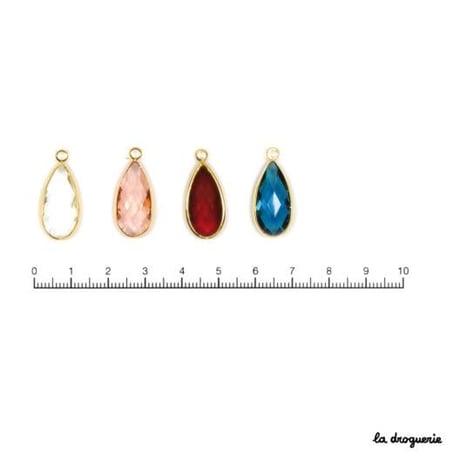 Perle transparente goutte « Coup de théâtre »24×10ｍｍ