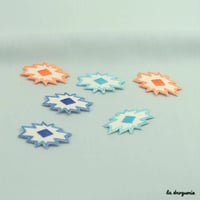 Ecusson losange cranté | Ecusson à thermocoller 38x24mm