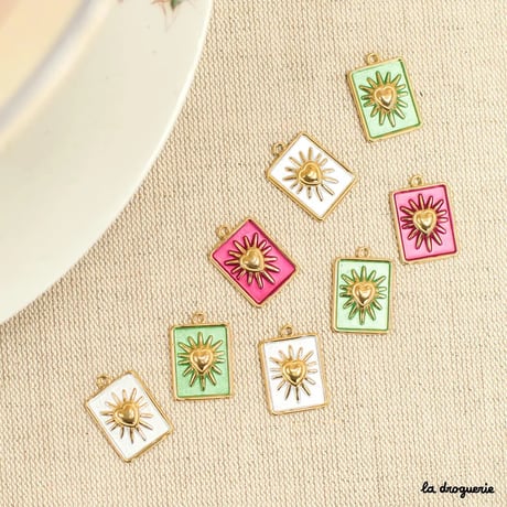 Perle Allure coeur soleil rectangle | Perle 22 x 15 mm