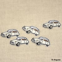 Ecusson voiture 2 CV 53 mm  Ecusson à thermocoller 53 x 30 mm