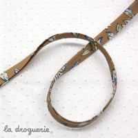Biais “Envolée fleurie” Beige sable | Biais replié - largeur pliée 10 mm