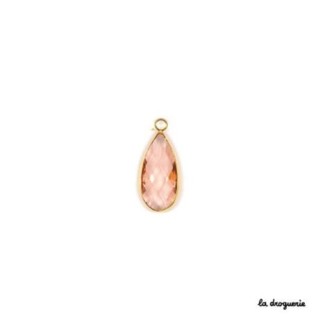 Perle transparente goutte « Coup de théâtre »24×10ｍｍ