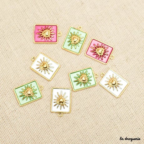 Perle Allure coeur soleil rectangle | Perle 22 x 15 mm