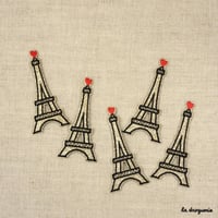 Ecusson Glitter Tour Eiffel 90 mm  Ecusson à thermocoller 90 x 44 mm