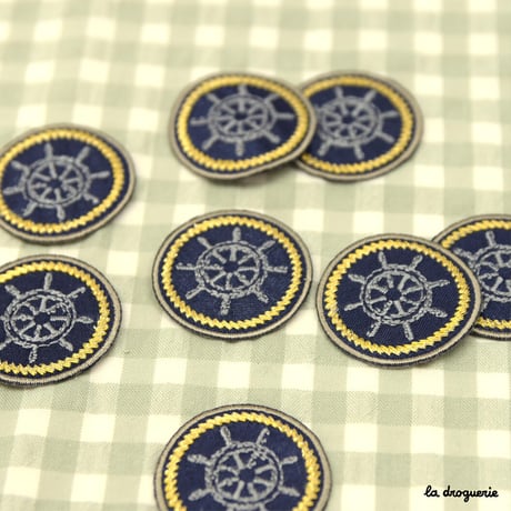 Ecusson Rond gouvernail 33 mm | Ecusson à thermocoller 33 mm