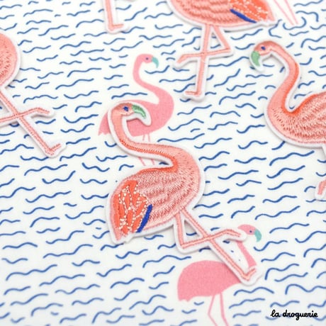 Ecusson “Ballet de flamant rose”  80×42mm