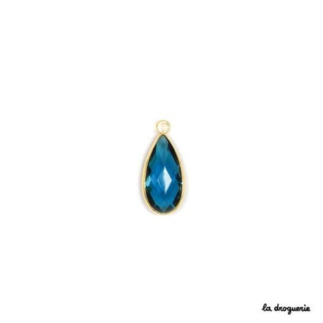 Perle transparente goutte « Coup de théâtre »24×10ｍｍ