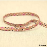 Biais Awalé Fond sable | Biais replié - largeur pliée 10 mm