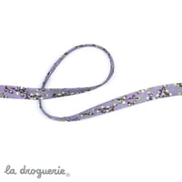 Biais “Petits bourgeons” Lilas | Biais replié - largeur pliée 10 mm