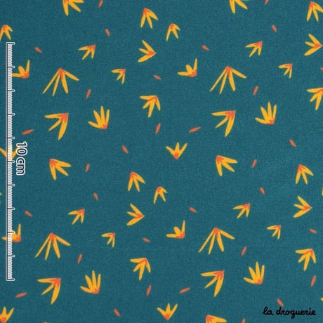 Tissu Le petit jardin | Bleu paon
