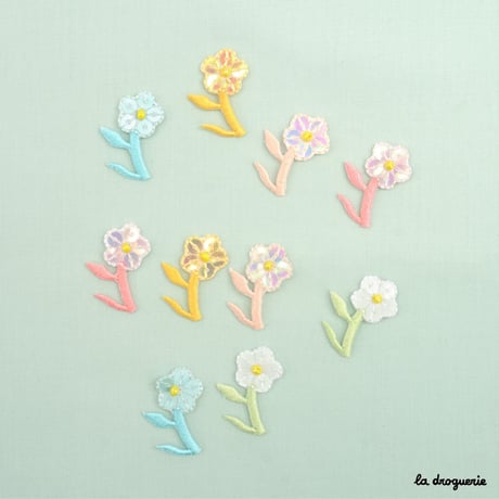 Ecusson Paillettes fleurette | Ecusson à thermocoller 28×20 mm