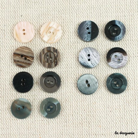 Bouton Marbré bourrelet 2 trous  | Bouton 13-12mm