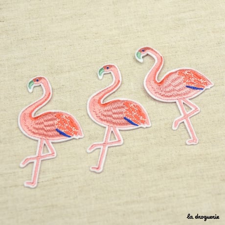 Ecusson “Ballet de flamant rose”  80×42mm