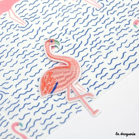 Ecusson “Ballet de flamant rose”  80×42mm