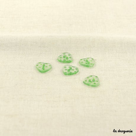 Bouton Cristallin coeur à pois 16 mm