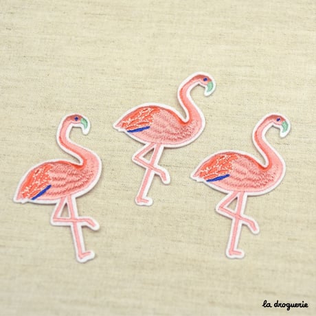 Ecusson “Ballet de flamant rose”  80×42mm
