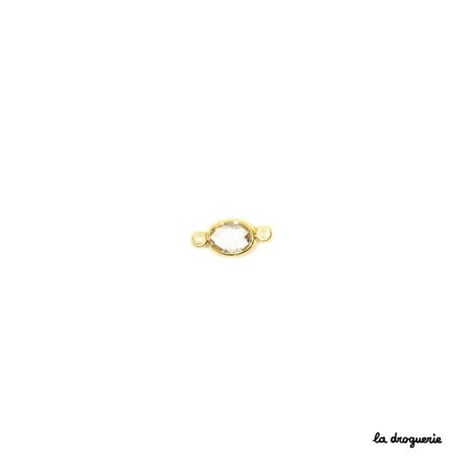 Perle transparente ovale « Coup de théâtre »14×7mm
