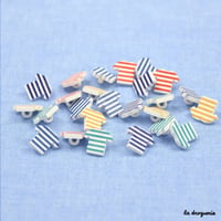 Bouton Penfret Marinière rayée 15 mm