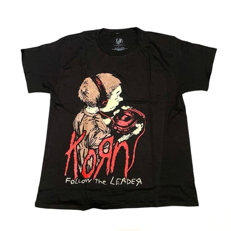 KORN コーン Tシャツ バンドTシャツ ブラック FOLLOW THE LEADER S/S TEE
