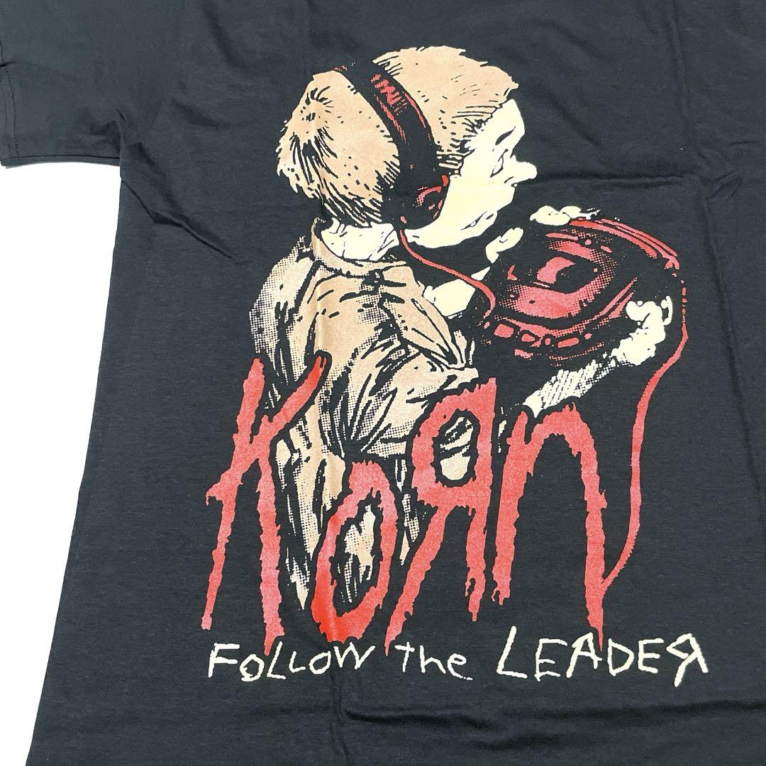 KORN コーン Tシャツ バンドTシャツ ブラック FOLLOW THE LEADER S/...