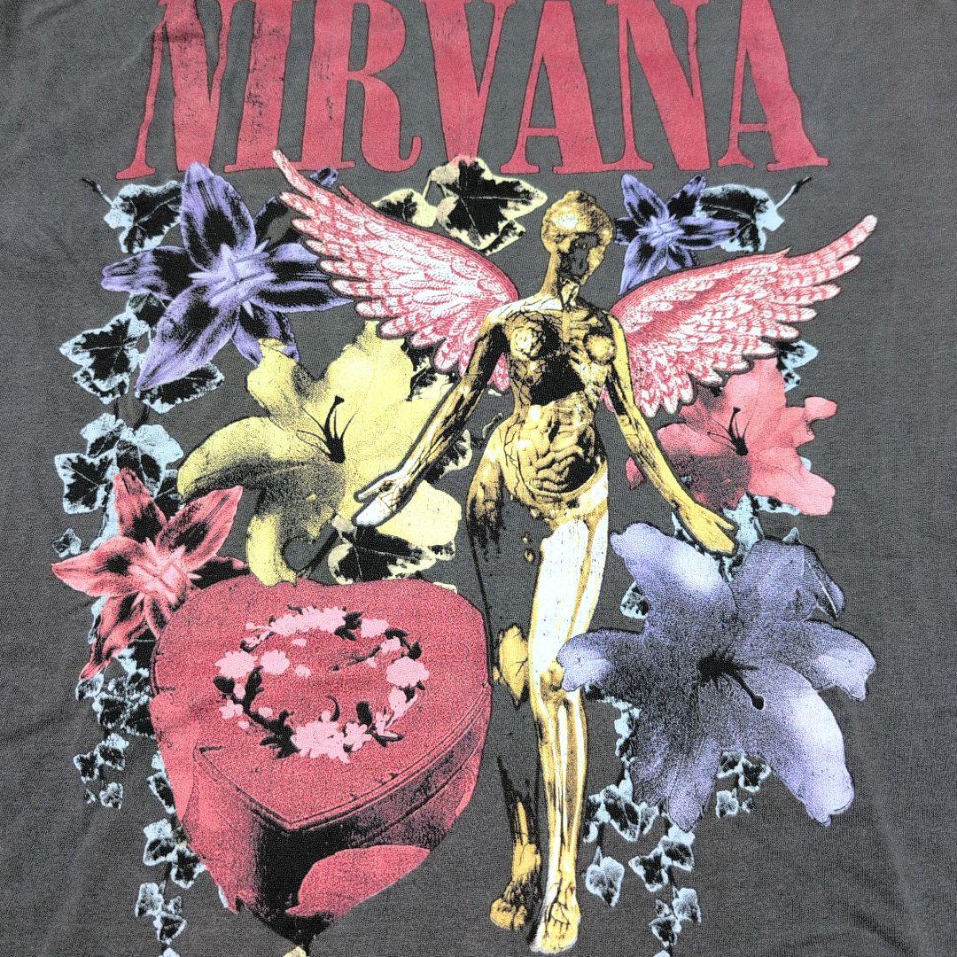 XL NIRVANA ニルヴァーナ IN UTEROTシャツ カートコーバン NIRVANA ニルヴァーナ Tシャツ バンドTシャツ チャコールグレー