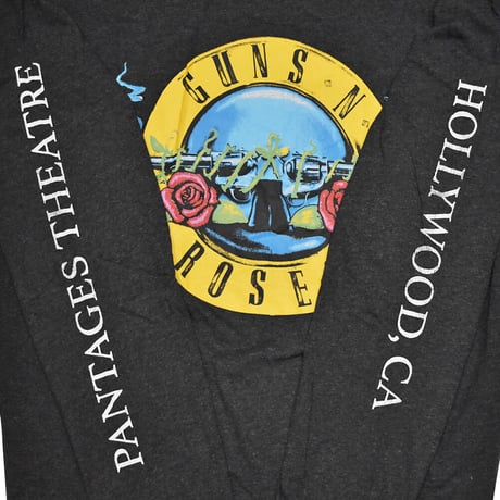GUNS N' ROSES  GN'R ガンズアンドローゼズ ロンTEE チャコールグレー HOLLYWOOD TOUR L/S TEE