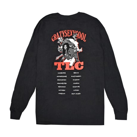 TLC ティーエルシー ロンTEE 長袖Tシャツ ラップTシャツ ブラック CrazySexyCool Photo European Tour 2022 L/S TEE