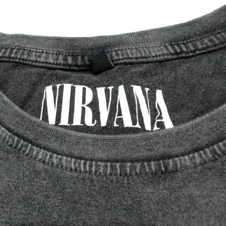 NIRVANA ニルヴァーナ Tシャツ バンドTシャツ チャコールグレー SEAHORSE & LOGO MONO S/S TEE STONE WASH