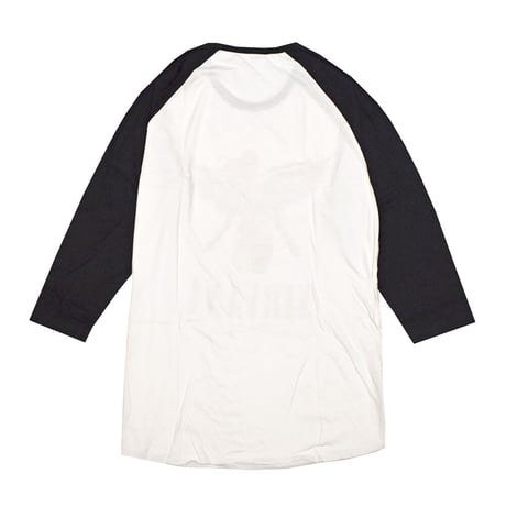 NIRVANA ニルヴァーナ 7分袖 ラグラン Tシャツ バンドTシャツ ホワイト/ブラック TRIANGLE IN UTERO RAGLAN TEE