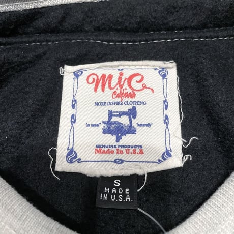 MIC エムアイシー プルオーバーパーカー フーディー ブラックボーダー