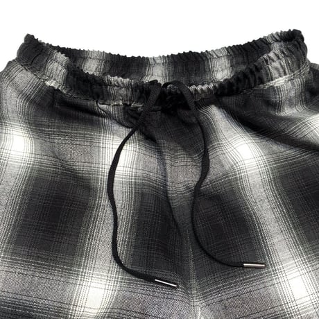 CAL TOP キャルトップ オンブレチェック イージーパンツ ブラック/アイボリー OMBRE CHECK PANTS BLACK/IVORY P-5000