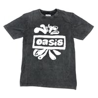 OASIS オアシス Tシャツ バンドTシャツ チャコールグレー LOGO SPLAT S/S TEE STONE WASH