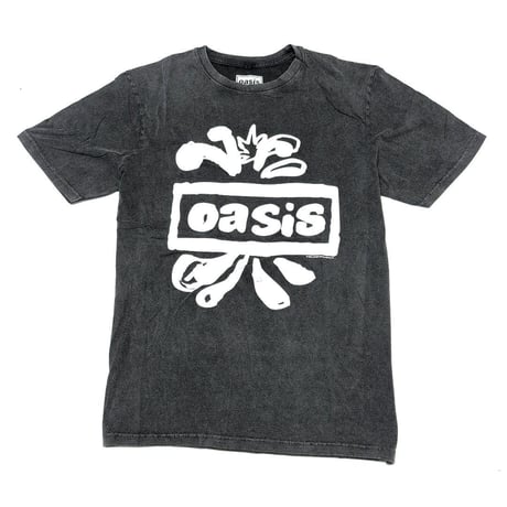 OASIS オアシス Tシャツ バンドTシャツ チャコールグレー LOGO SPLAT S/S TEE STONE WASH
