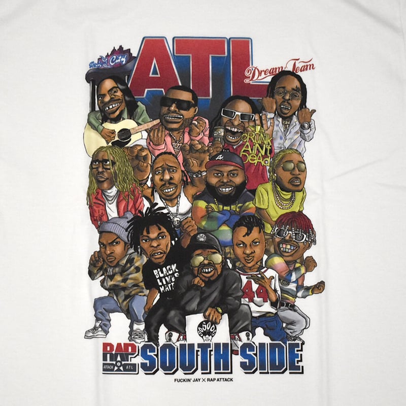 RAP ATTACK ラップアタック Tシャツ ホワイト ATL S/S TEE rasp21 RAP ATTACK ラップアタック Tシャツ ホワイト ATL S/S TEE rasp21