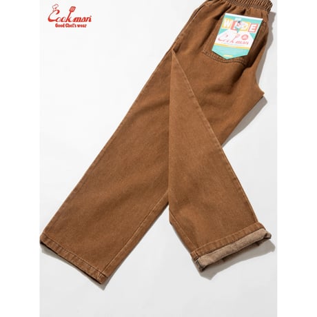 COOKMAN クックマン シェフパンツ セミワイド ブラウン Chef Pants Semiwide Denim Brown 231-61837