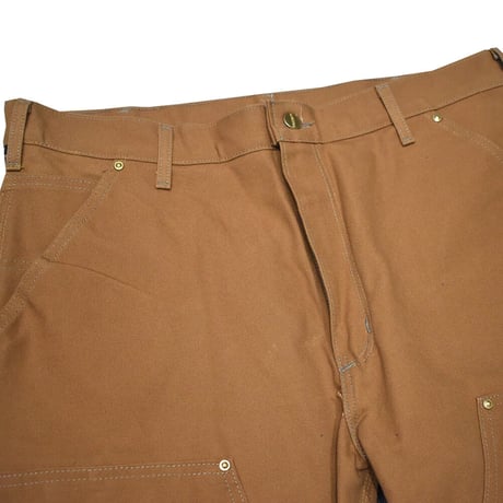 リメイク 00s 未使用品 デッドストック CARHARTT カーハート ダックパンツ ブラウン DOUBLE FRONT WORK DUNGAREE B01