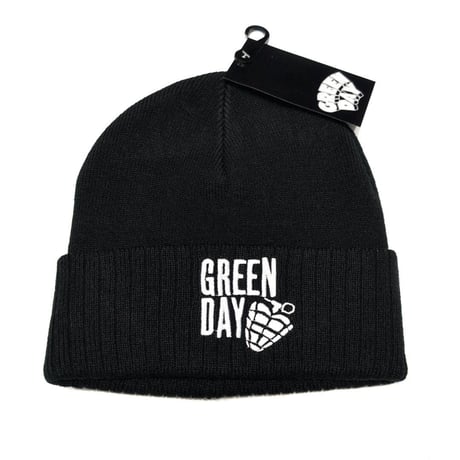 GREEN DAY グリーンデイ ニットキャップ ビーニー ブラック Stacked Logo & Grenade BEANIE HAT