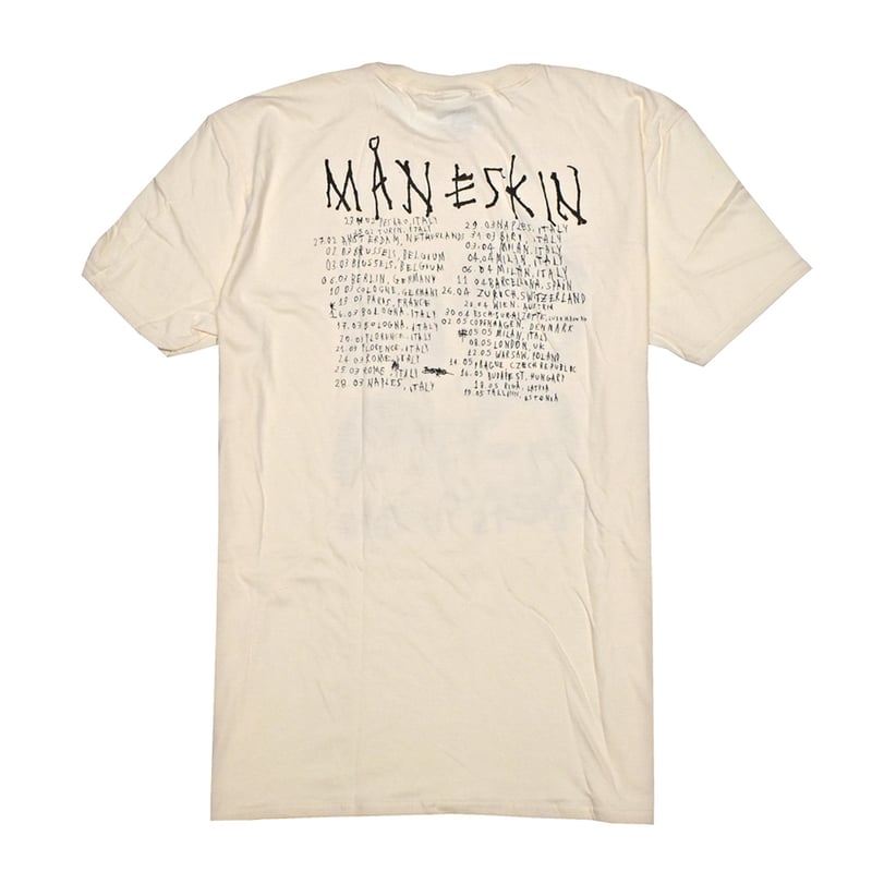 MANESKIN マネスキン Tシャツ バンドTシャツ ナチュラル LOUD MANESKIN マネスキン Tシャツ バンドTシャツ ナチュラル LOUD
