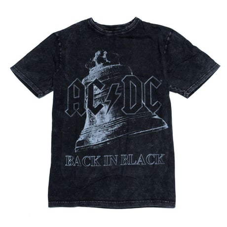 AC/DC エーシー・ディーシー Tシャツ バンドTシャツ ブラック BACK IN BLACK BELL S/S TEE STONE WASH