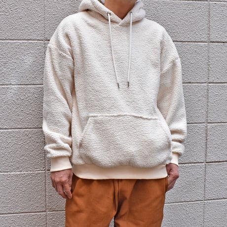 ボアフリース パーカー フーディー ホワイト BOA FLEECE PARKA ves-0080