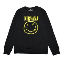 NIRVANA ニルヴァーナ スウェット バンドスウェット ブラック Yellow Happy Face SWEATSHIRT