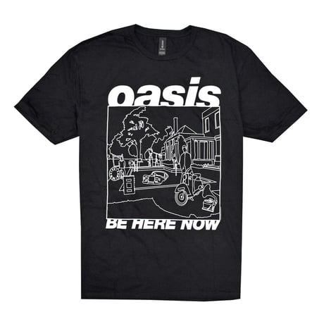 OASIS オアシス Tシャツ バンドTシャツ ブラック Be Here Now Line Drawing S/S TEE