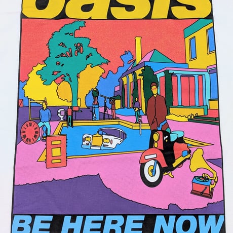 OASIS オアシス Tシャツ バンドTシャツ ホワイト BE HERE NOW ILLUSTRATION S/S TEE