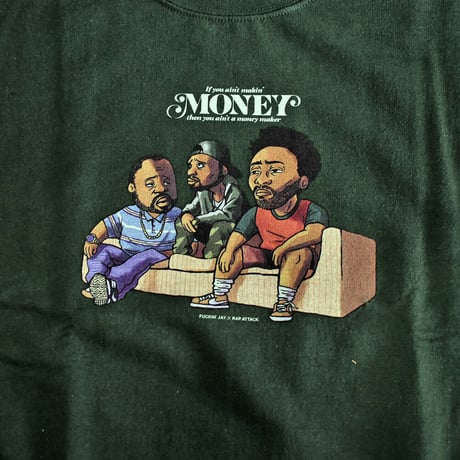 RAP ATTACK ラップアタック スウェット トレーナー フォレストグリーン MONEY SWEATSHIRT aw21-cs001